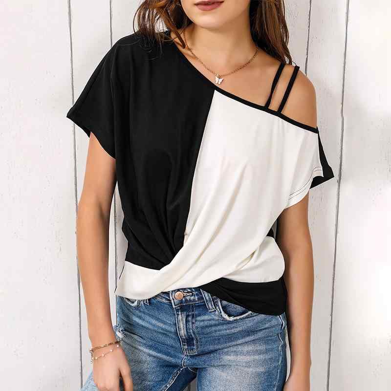 レディース 夏 ワンショルダー レース Tシャツ トップス 個性 ファッション