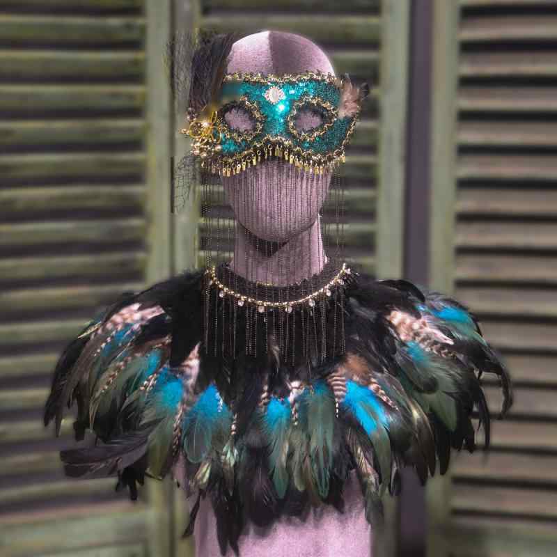 コスプレ 衣装 仮装 コスチューム ハロウィン パーティー 羽 フェザー マスク 仮面 ショルダーアクセサリー アクセサリー 装飾品 ビューティーアイテム ネックレス 首輪|セキュアデポ