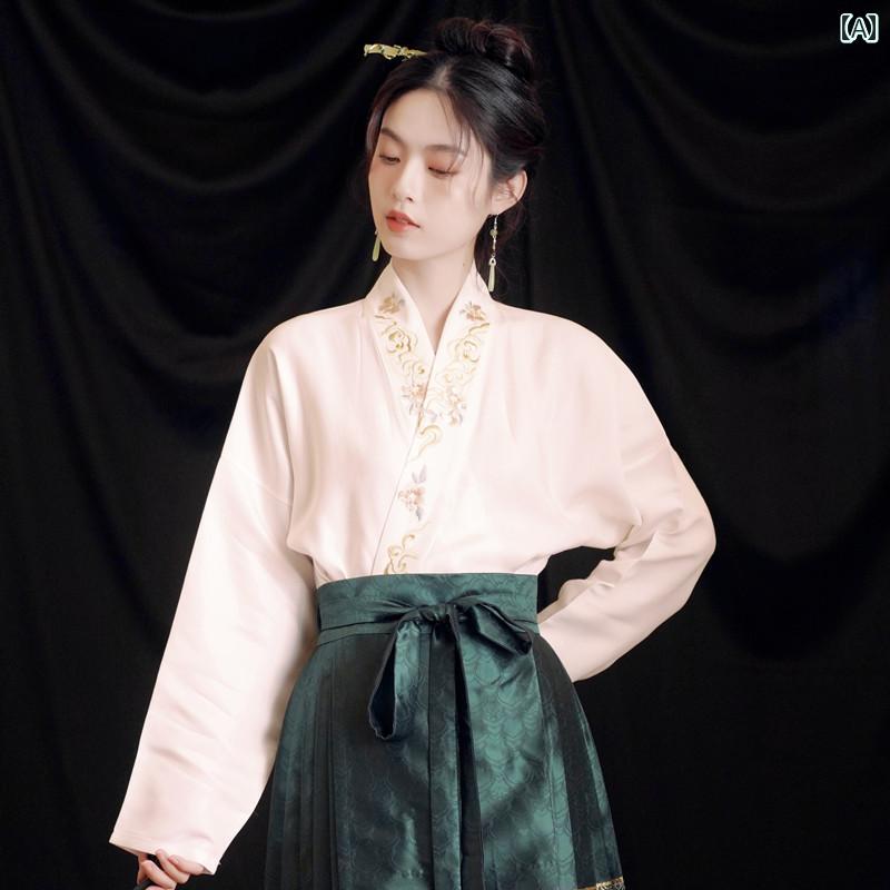 レディース 婦人服 レディース トップス シャツ クロスカラー スカート ロング ボトムス チャイナ風 漢服 民族衣装 大人かわいい 春秋|セキュアデポ