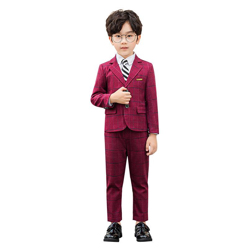 スーツ キッズ 子供 おしゃれ ファッション 男の子 ドレス 結婚式 フラワーガール 英国風 パーティー スリム セット ブリティッシュ ボーイズ チェック