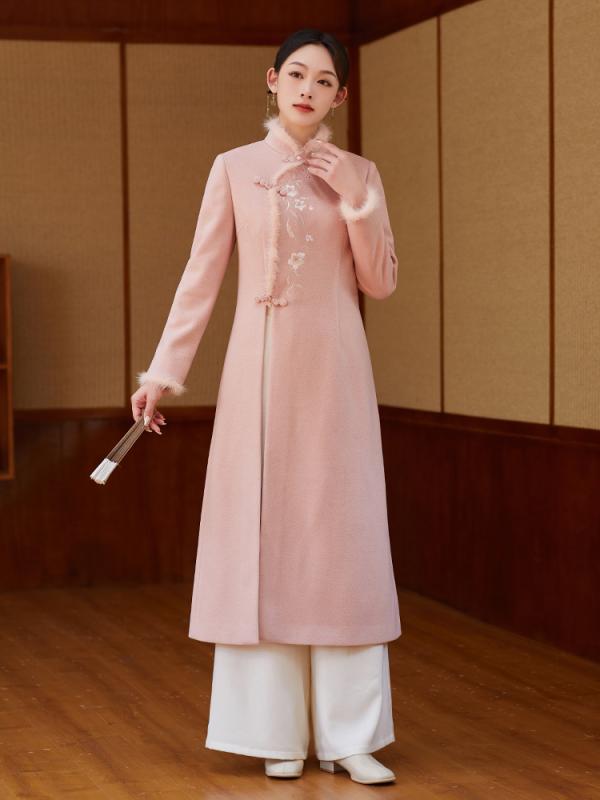 ドレス 秋 ウール 中華風 婦人服 中華風 トップス 瞑想服 唐 スーツ 仏教 チャイナ レトロ ハイエンド