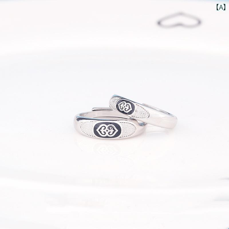 指輪 リング かっこいい メンズ レディース シルバージュエリー カップルリング シンプル レトロ エスニック モンゴル アクセサリー ワンポイント ファッション メンズ レディース兼