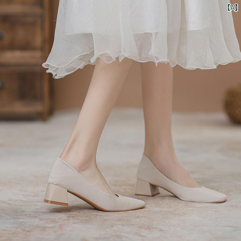 レディース パンプス 革 フレンチ ハイヒール シューズ 汎用性 高さ 労働者階級 御勤め靴 妖精 いけ図々しい 踵 メリージェーン 炎節