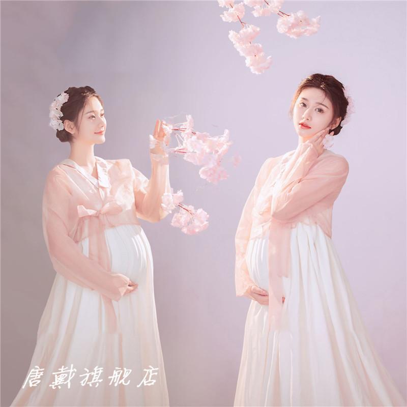 マタニティ フォト 衣装 おしゃれ セットアップ フォト スタジオ 妊婦 写真撮影 レトロ ドレス フェアリー ガーゼ フリーサイズ かわいい スカート