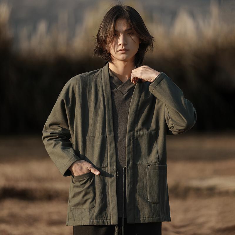 トップス ジャケット 武術着 功夫 太極拳 メンズ チャイニーズ スタイル レトロ 漢服 カーディガン エスニック 春秋 長袖