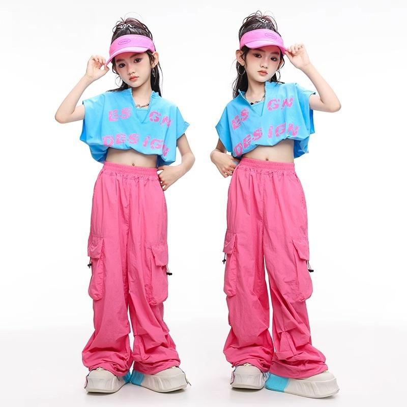 子供服 女の子 Tシャツ タンクトップ へそ出し パンツ コスチューム バンド ダンス ヒップホップ ストリート系 パフォーマンス 衣装 セットアップ クール かっこいい キッズ