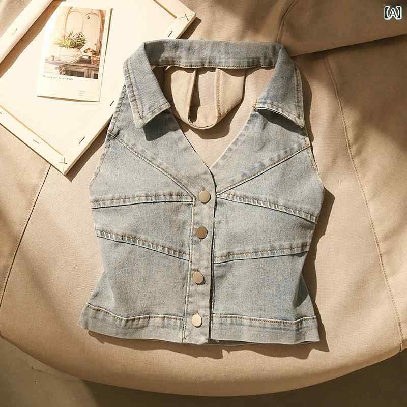 レディース 夏 デニム ビスチェ モテ服 キャミソール セクシー お腹見せ レイヤード スタイリッシュ 女の子 おしゃれ 韓国 イベント フェス ダンス アウトドア レジャー デート アップ