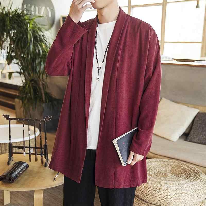 上衣 メンズ 中国 唐 背広 漢服 中華風 成人男性服 藤四郎 綿麻 マント レトロ 思い入れる 服 道教 衣装 化粧着
