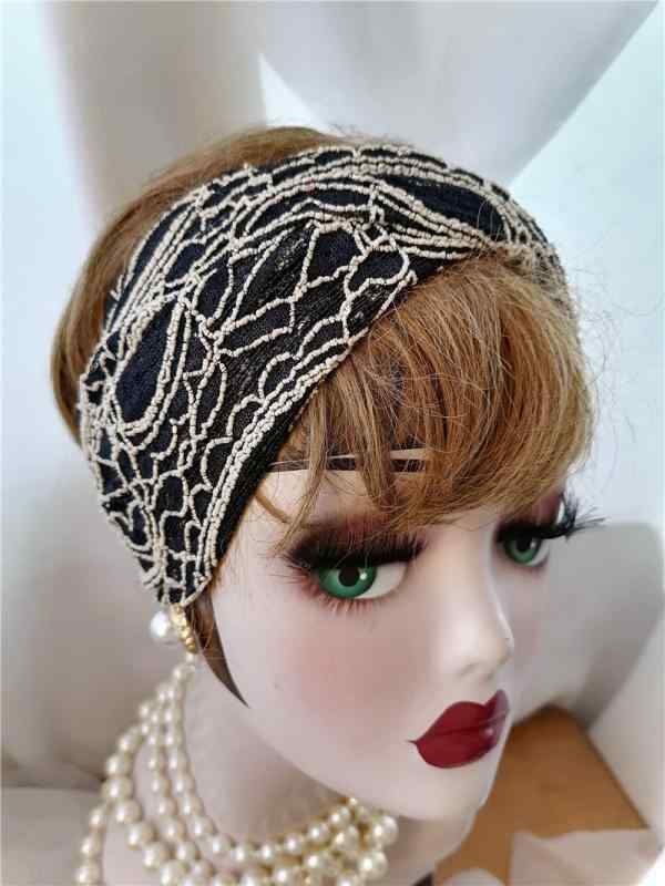 帽子 おしゃれ レディース ヘアアクセサリー フレンチ テクスチャー ドレース ストレッチ ヘッドバンド ヘアバンド ウエスタン 帽子 レース ストレッチ レディース