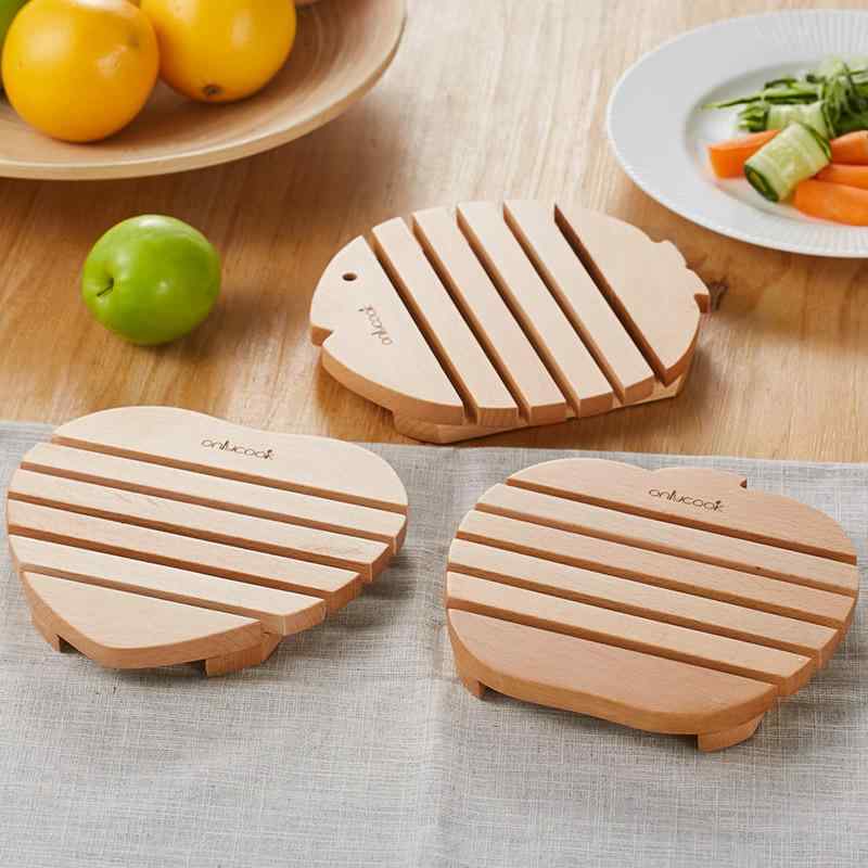 キッチン品 調理器具 家庭 無垢材 ポット マット 木 火傷防止 断熱 コースター ボウル プレート マット テーブル