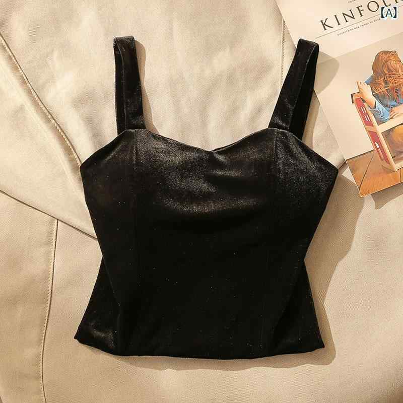 レディース パット付 起毛 キャミソール モテ服 セクシー お腹見せ レイヤード かわいい おしゃれ トップス 韓国 フェス パーティ お祝い レジャー デート アップ