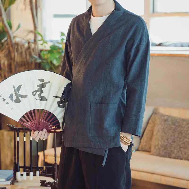 上衣 メンズ 長袖 瀬戸もの 唐 背広 漢服 中華風 成人男性服 レトロ 服 リネン エスニック 綿麻