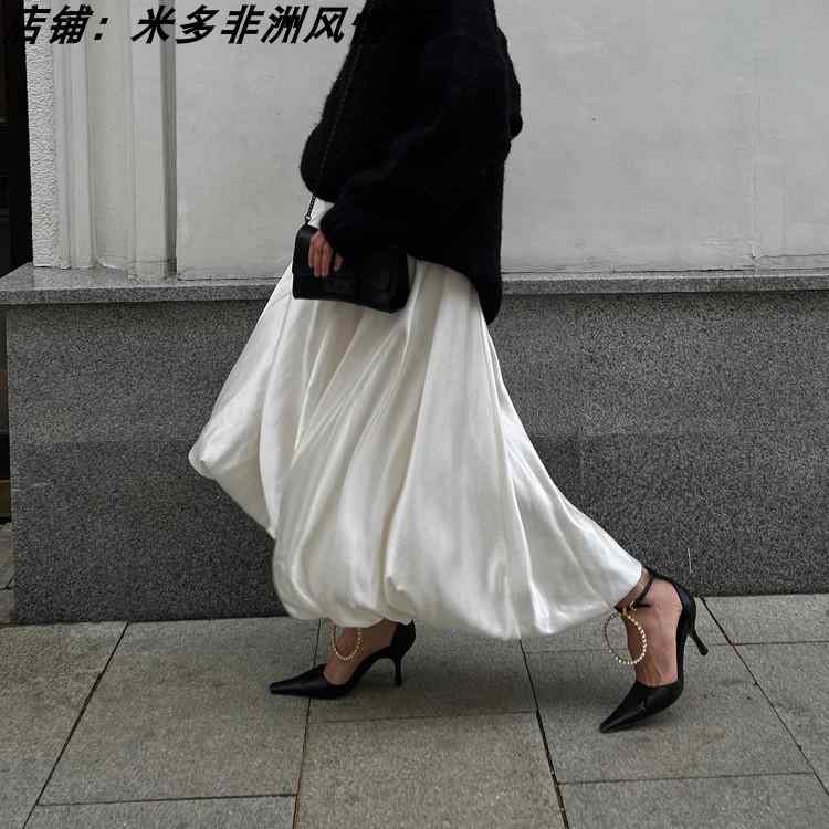 ファッション ドレス スカート スーツ レディース バルーンスカート ゴージャス シンプル 無地 ロングスカート スーツ レディース シック カジュアル