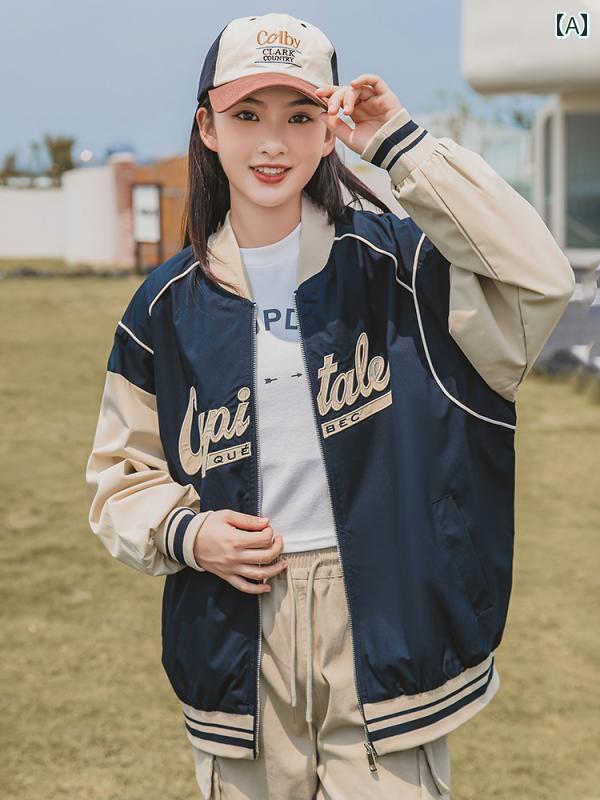 スタジャン 女の子 アメリカン 野球 ユニフォーム 中学生 ジャケット 高校生 春秋 アウター トップス カジュアル レディース ファッション