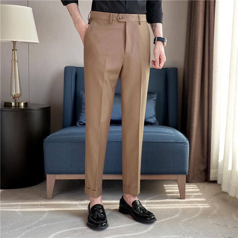 スラックス メンズ ファッション スーツ パンツ ビジネス フォーマル カジュアル スタイリッシュ ズボン ロング ストレート スリム ドレープ 春秋 メンズ 衣料品 面接 仕事 紳士服