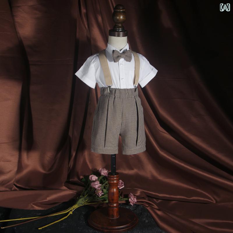 子供服 スーツ 写真撮影服 ブリティッシ カジュアル 男の子 フォーマル オシャレ 礼服 セット品 チェック パーティー服 8,043円