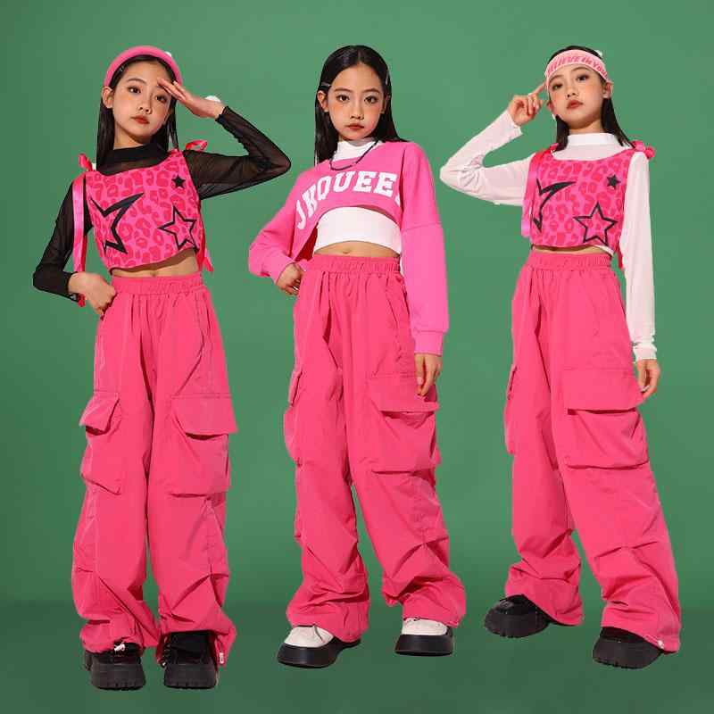 子供服 女の子 スウェットシャツ へそ出し パンツ コスチューム バンド ダンス ヒップホップ ストリート系 パフォーマンス 衣装 セットアップ クール かっこいい キッズ