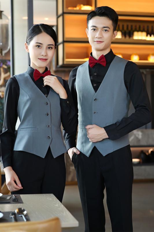 ウェイター ユニフォーム 制服 作業着 おしゃれ ファッション 業務 秋冬 キャバ バー 長袖 ケータリング ホテル スタッフ セット 大きめサイズ