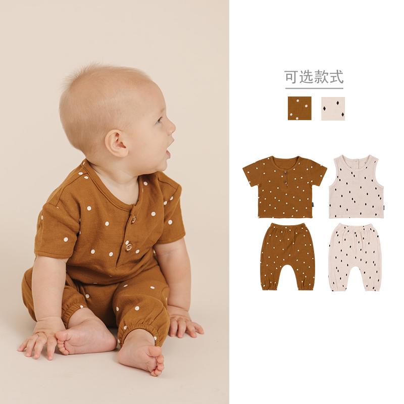 夏服 ベビーウェア 赤ちゃん 女の子 男の子 セットアップ Tシャツ パンツ 北欧 春 コットン ガーゼ おしゃれ 4,567円