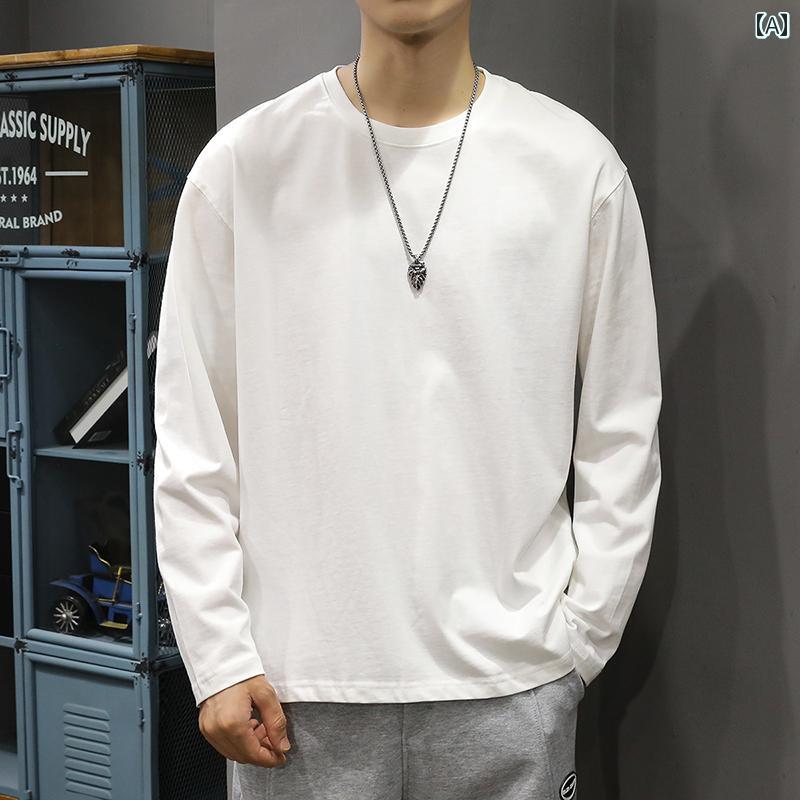 Tシャツ 長袖 ロンT シンプル カジュアル おしゃれ スタイリッシュ ラフ 普段着 メンズ ファッション 大きめサイズ 春