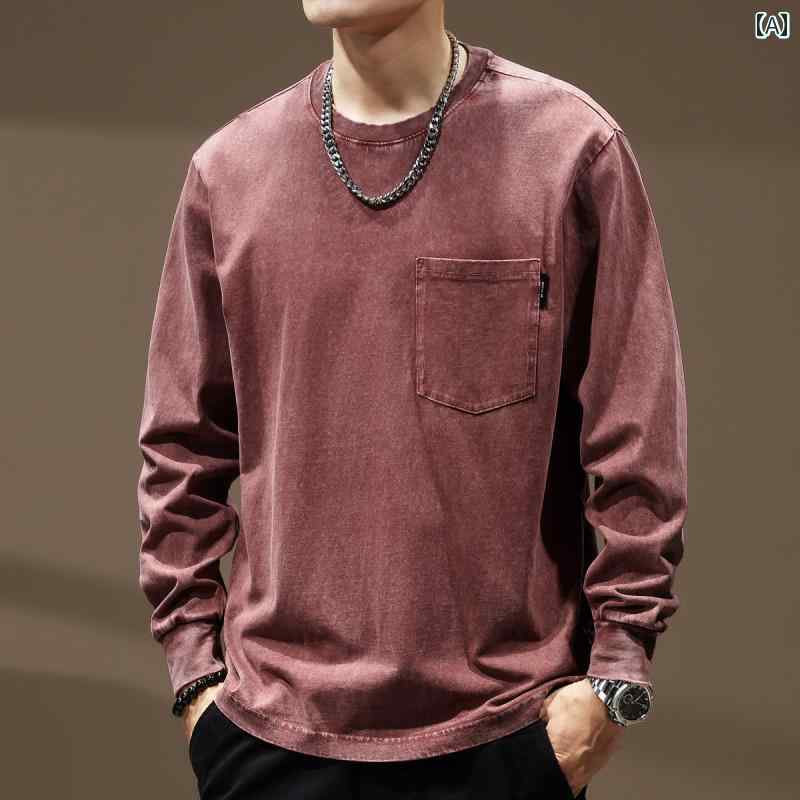 Tシャツ 長袖 ロンT シンプル カジュアル おしゃれ スタイリッシュ ラフ 普段着 メンズ ファッション 大きめサイズ 春