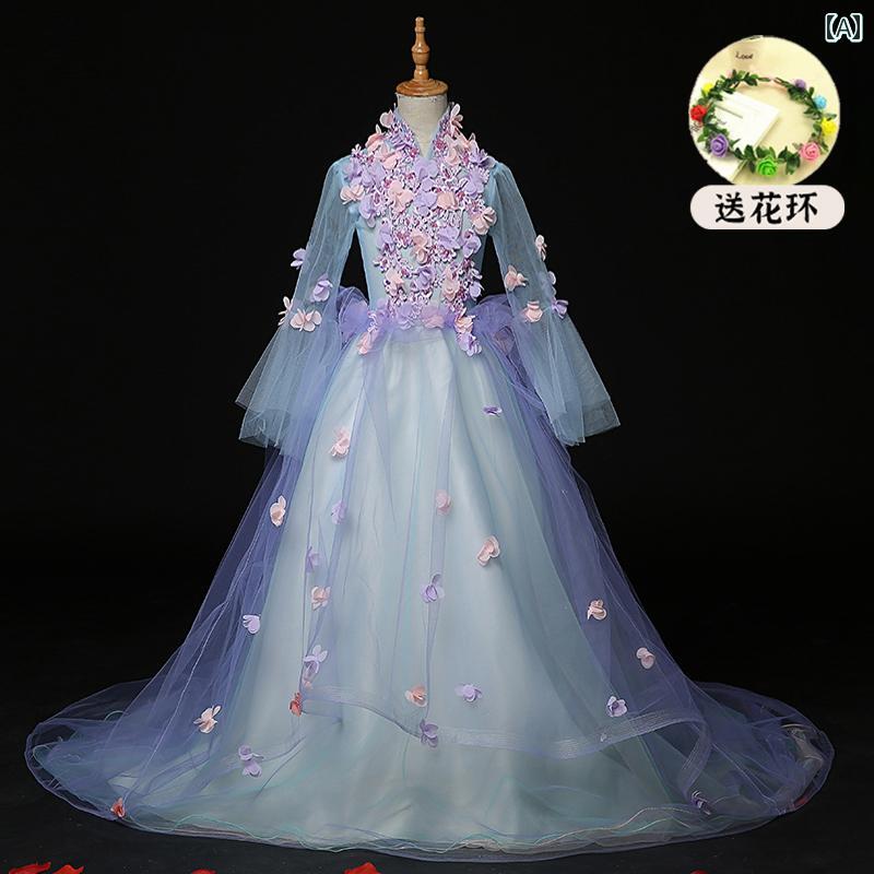 キッズ パーティードレス ジュニア ファッション 女の子 子供服 ガール 豪華感 かわいい プリンセス フラワーガール イベント 結婚式 誕生会 衣装 発表会|セキュアデポ