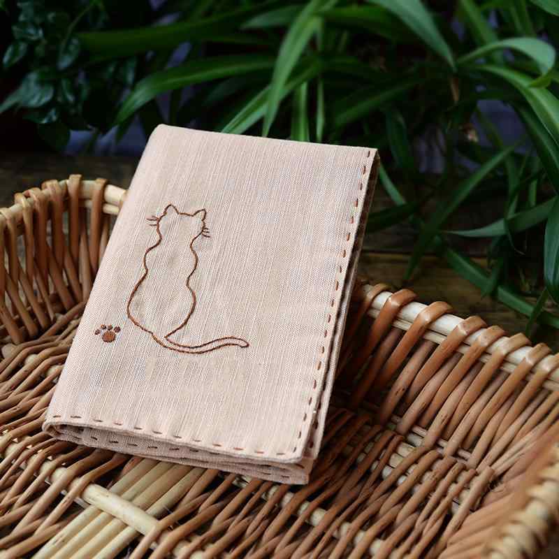 ハンカチ おしゃれ シンプル 猫 猫 刺繍 レディース 綿 二重層 コットン かわいい プレゼント ステッチ ナチュラルカラー 4,384円