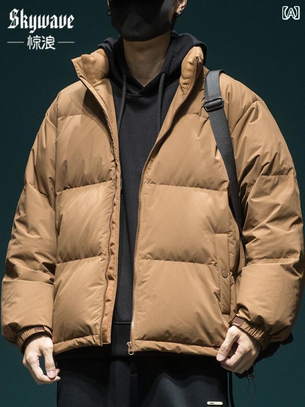 ジャケット コート ジャケット メンズ アウター 85 ホワイトダックダウン スタンドカラー ダウン ゆったり 快適 暖かい ブレッド シンプル カジュアル