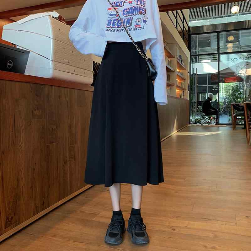 スカート レディース 春 夏 ボトムス 大きいサイズ 黒 ハイウエスト 股間 カバー ミディアム 丈 プロ 通勤 a ライン 大きい 裾