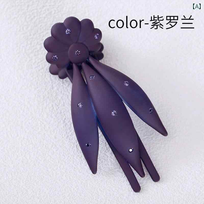 ラインストーン アクセサリー ヘア 髪留め 髪飾り 鶏 爪 ヘアピン カモノハシ 大 おしゃれ 横型 後頭部用 グラバー