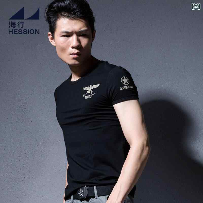 Tシャツ メンズ メンズ カジュアル ファッション 夏 半袖 ラウンドネック トップス 大きめサイズ スリム フィット コットン ウール