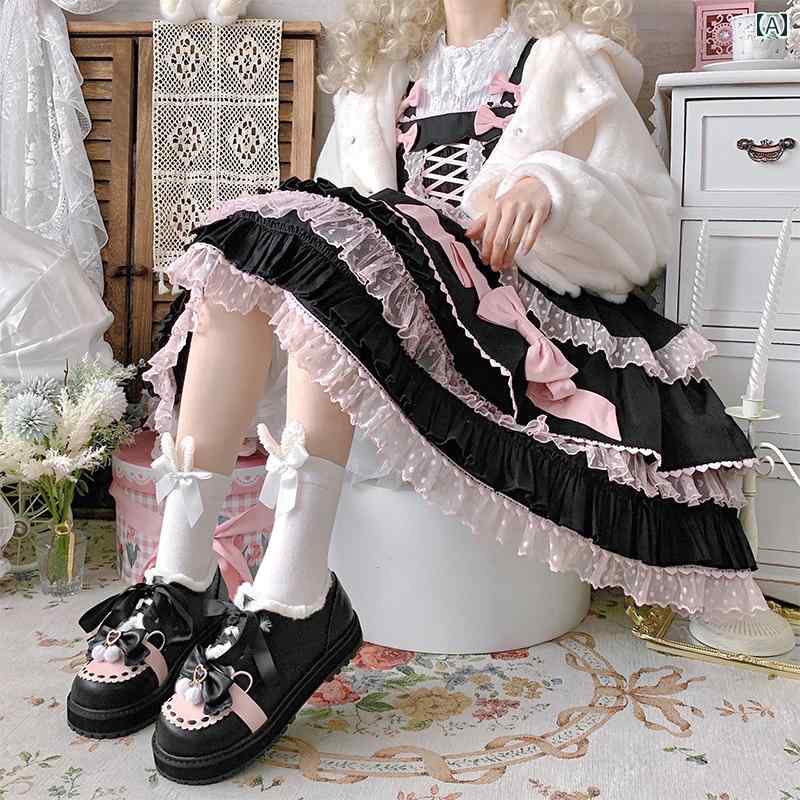 ロリータ シューズ 秋冬 可愛らしい レディース 心地よい ガーリー 古典派音楽 シュロの葉 冬 JK ユニフォーム 靴