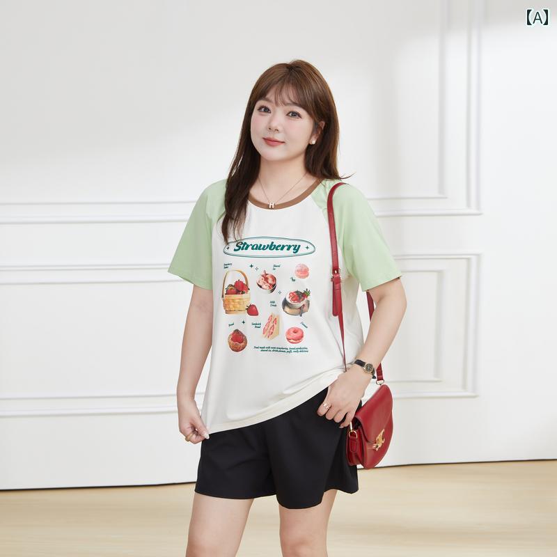 大きめサイズ レディース Tシャツ 半袖 夏 ぽっちゃり カジュアル 通学 レジャー ホームウェア トップス 婦人服