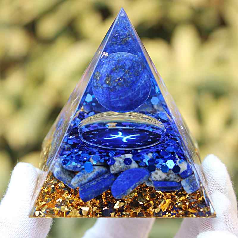 ピラミドル 置物 装飾品 インテリア 6cm 魚座 砂利 ホーム 樹脂 デスクトップ