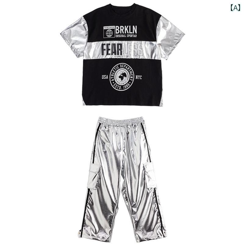 子供服 女の子 男の子 シャツ パンツ セット コスチューム 衣装 バンド ラップ ヒップホップ ストリート系 パフォーマンス クール キッズ