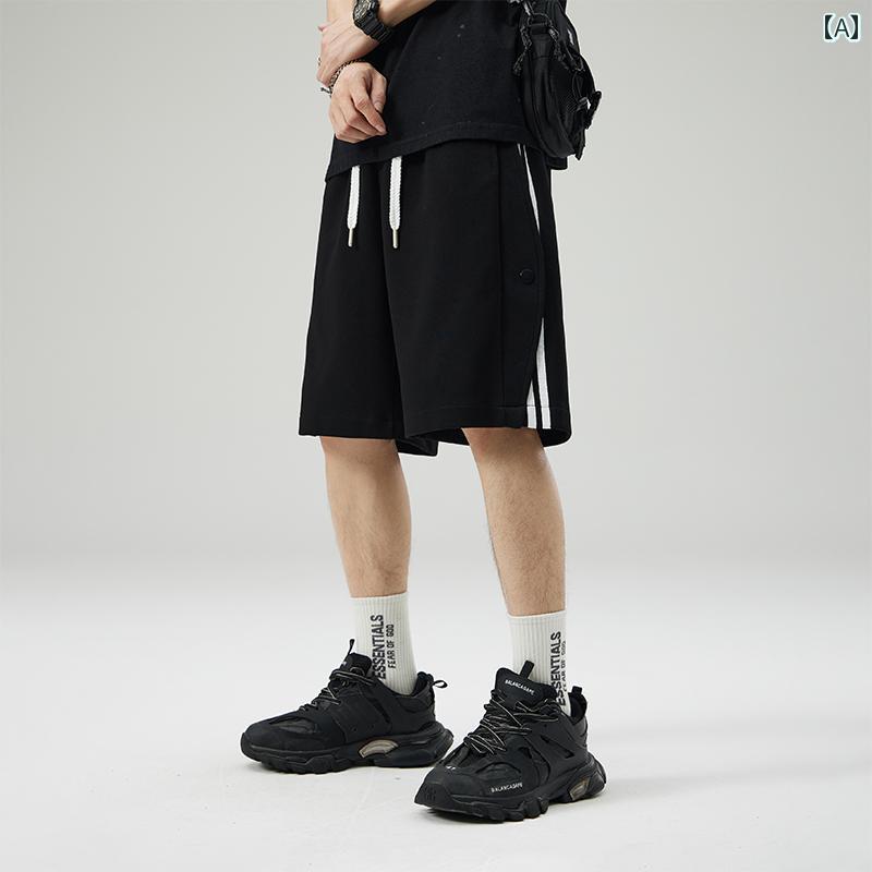 ハーフパンツ バスケ メンズ 夏 薄手 ミディアムローウエスト スウェットパンツ 五分丈パンツ ストレッチ性 メンズ カジュアル スポーツ ストレート