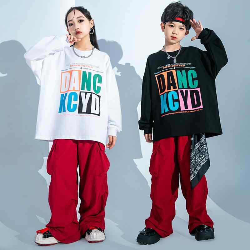 ストリート ダンス パフォーマンス 服 男の子 ヒップホップ クール ステージ セット 個性 子供 ダンス パンツ