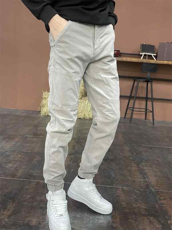 パンツ ワークパンツ アウトドア カジュアル ズボン メンズ 春秋 スリム 作業 ズボン ファッション ロング スプライシング 脚