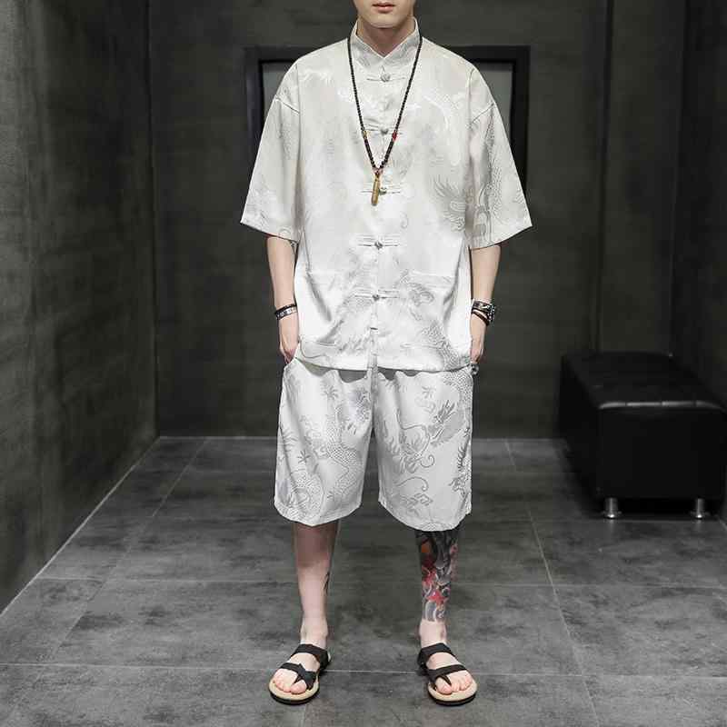 シャツ メンズ 春 夏 トップス 中華風 スーツ 冷感 半袖 唐 スーツ プレート ボタン 大きいサイズ ファッション