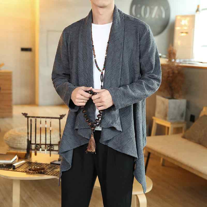 厚地の外套 メンズ 中華風 唐服 漢服 中華風 成人男性服 宿小屋 マント 民族風 思い入れる 服 レトロ 御召しもの 道教 衣装 化粧着