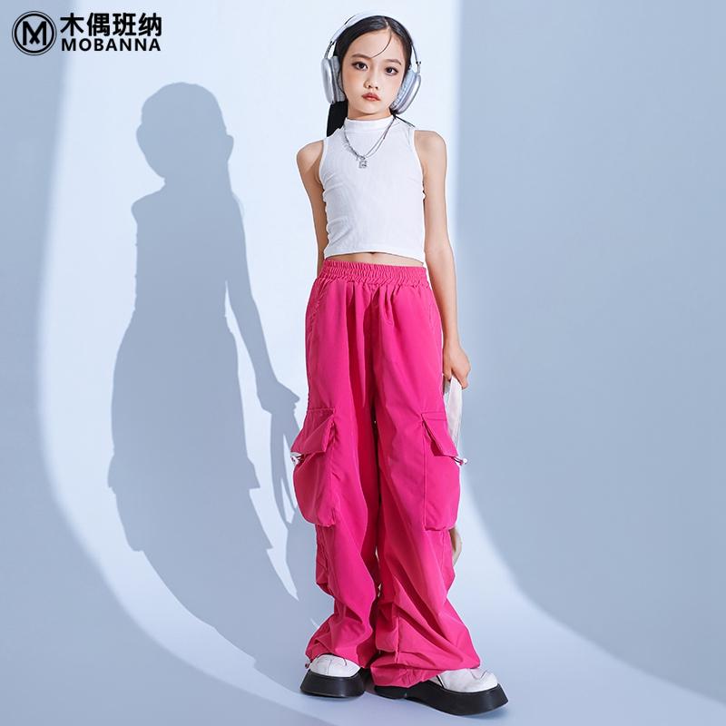 子供服 女の子 Tシャツ タンクトップ へそ出し パンツ コスチューム バンド ダンス ヒップホップ ストリート系 パフォーマンス 衣装 セットアップ クール かっこいい キッズ