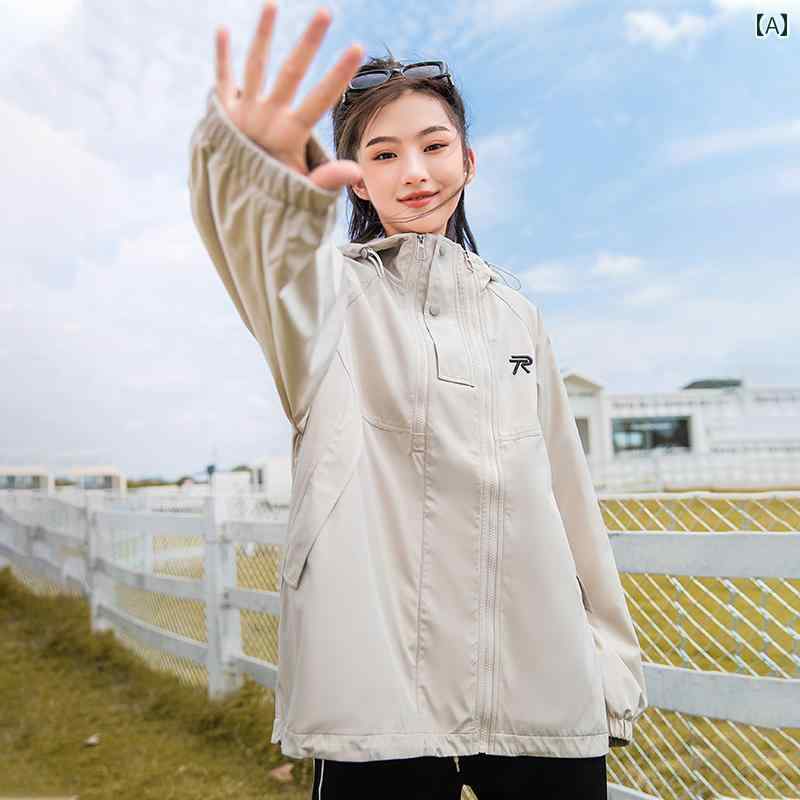 ジャンバー ショートジャケット フード 春秋 カジュアル レジャー アウトドア 休日 中学 高校 学生 JK 女の子 レディース｜セキュアデポ