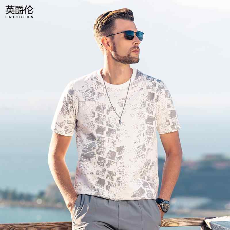 Tシャツ トップス カジュアル メンズ おしゃれ ファッション シンプル アメリカン レトロ 半袖 夏 大きめサイズ ラウンドネック ジオメトリック ヒップホップ