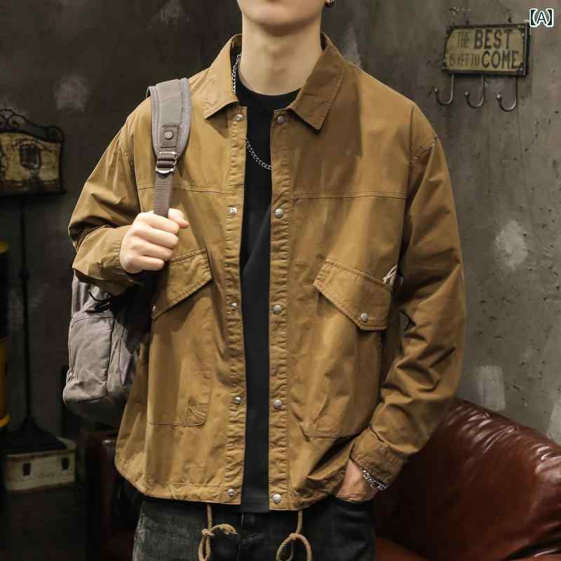 メンズ シャツ ジャケット 春秋 カジュアル ワークジャケット アメリカン レトロ 長袖 トップス ゆったり ポケット ボタン 6,237円