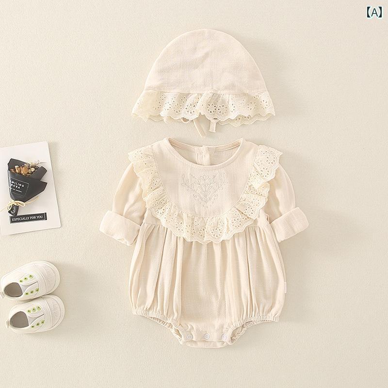 シャツ ロンパース ベビー 夏服 ジャンプ スーツ かわいい 赤ちゃん 薄手 長袖 女児 プリンセス 三角 スーツ 快適 春秋 4,816円