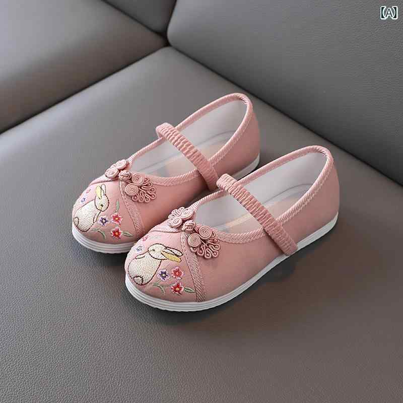 シューズ 靴 子供靴 かわいい メリージェーン ベビー キッズ 歩きやすい 春夏 子供用 刺繍 レトロ 衣装 漢服 女の子 エスニック プリンセス 赤ちゃん 古風 布靴