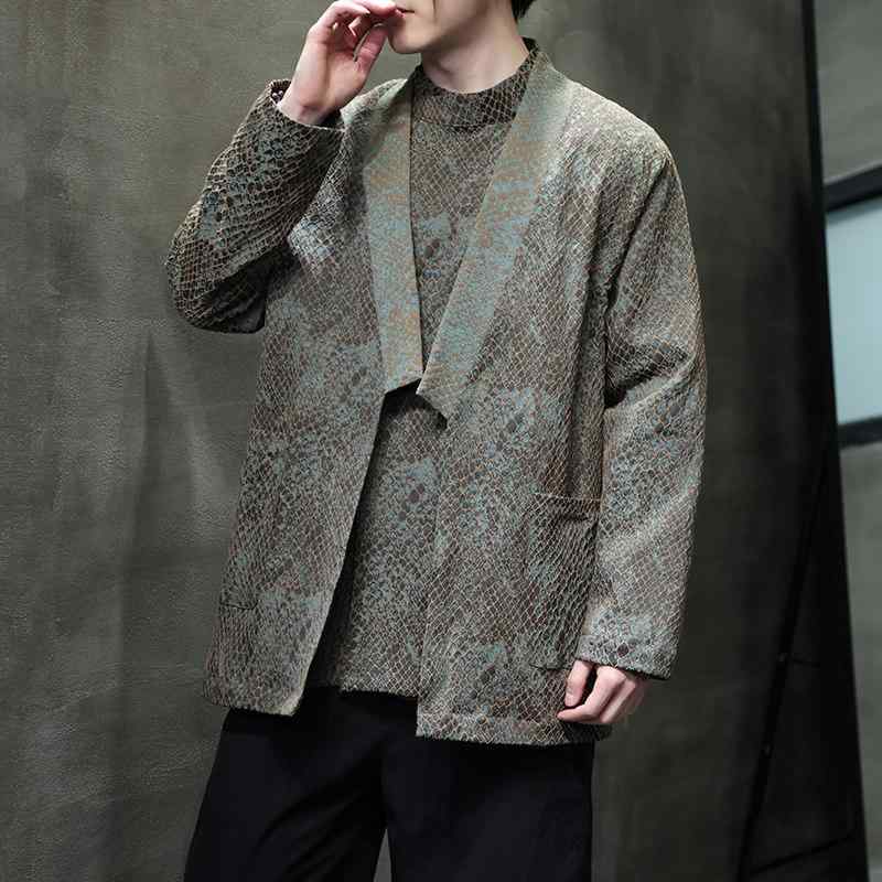 メンズ 流行り物 トップス ジレー レトロ 瀬戸もの風 唐装 メンズ 漢服 心地好い 長袖 春夏