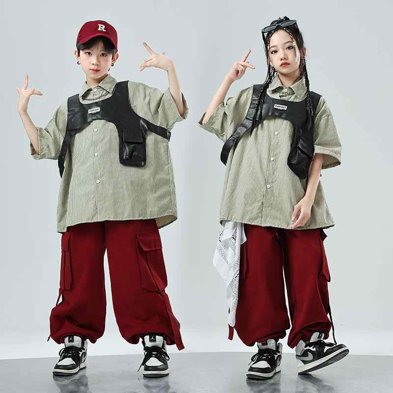 子供服 女の子 男の子 Tシャツ ベスト パンツ コスチューム バンド ダンス ヒップホップ ストリート系 パフォーマンス 衣装 セットアップ クール かっこいい キッズ