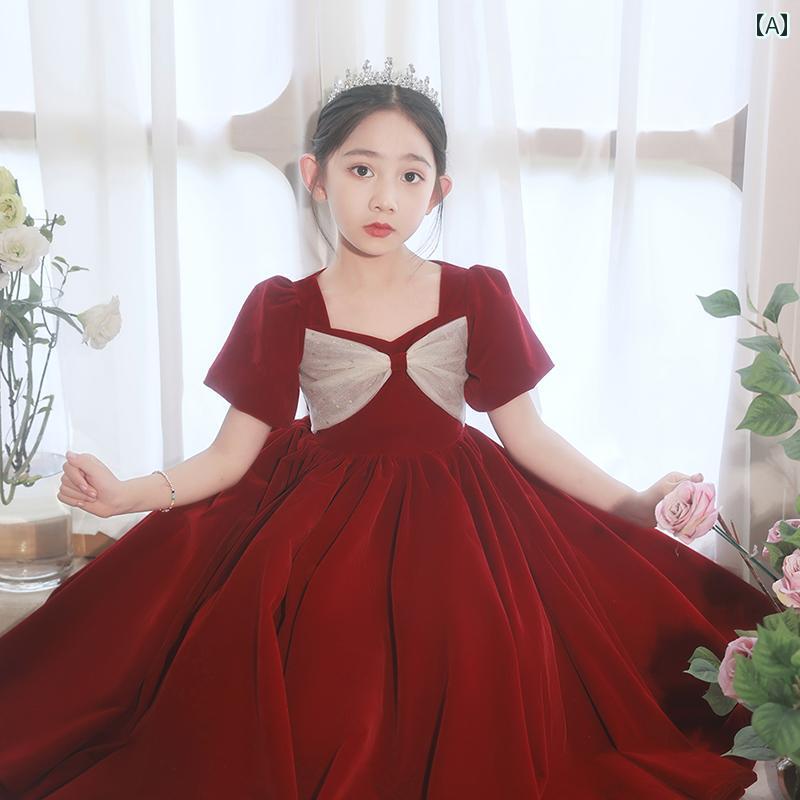 キッズ パーティードレス ジュニア ファッション 女の子 ドレス プリンセス 秋冬 フラワーガール 誕生日 子供 演奏会 ステージ 衣装 服
