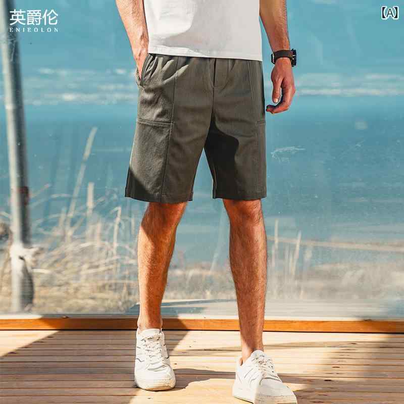 ハーフパンツ メンズ 半ズボン レジャー ビーチ アウトドア パンツ ショートパンツ 夏 薄手 通気性 カジュアル 無地 ストレート